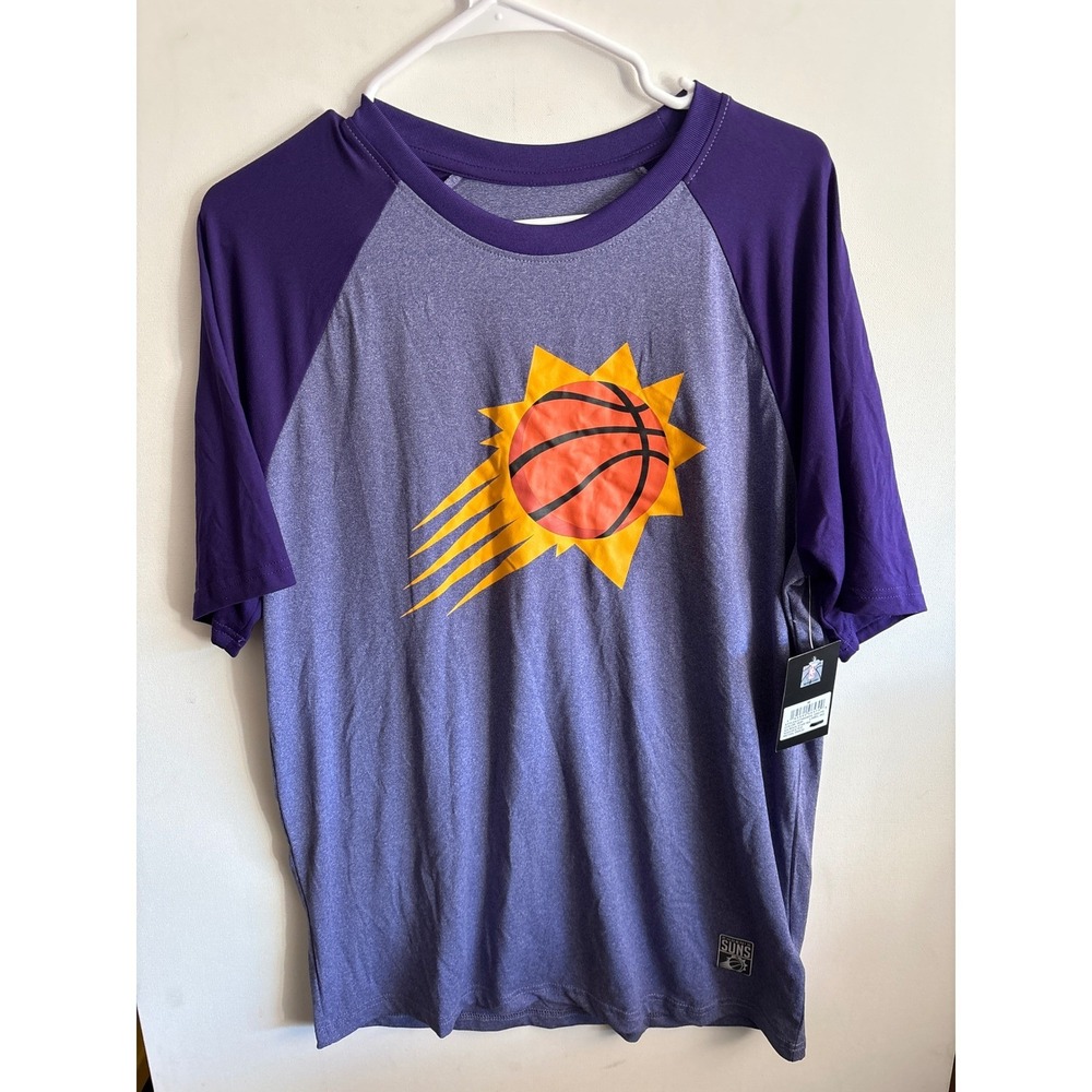 NWT NBA Phoenix Suns T Shirt Adult Medium Purple Raglan Tee Basketball